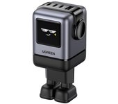 Ugreen Uno Cargador Rápido Robot 100W GaN de 3 Puertos USB-C + 1 Puerto USB-A con Pantalla LED Negro