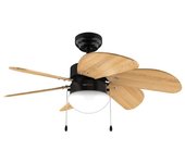 Cecotec EnergySilence Aero 360 Black&Wood Ventilador de Techo con Luz 50W Negro/Madera