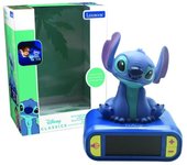 Reloj despertador Disney Lexibook Stitch sonidos ajustables, luz táctil y pantalla LCD