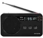 Radio portátil Aiwa RS-77PLLBK FM-PLL Batería recargable USB-C MP3 Micro-SD 64GB LED