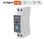 Disyuntor inteligente Tuya Zigbee Control remoto inalámbrico Interruptor de carril Din Compatible con Alexa Google Home 16A