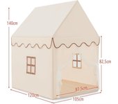 Costway Casa de Muñecas para Niños Casita con Tienda Alfombrilla de Algodón con Puerta Ventana Castillo Juguete para Niños 120 x 105 x 140 cm Café