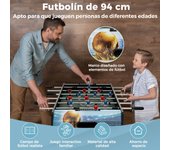 Costway Futbolín de Mesa de 94 cm para Niños y Adultos con Marcador y Patas Extraíbles para Sala de Juegos Fiestas y Metegol 94 x 51 x 68,5 cm