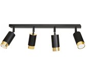 Regleta de focos mura negro/oro (4 luces)