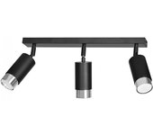 Regleta de techo mura negro/cromo (3 luces)