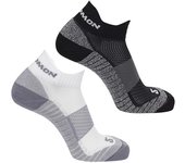 Calcetines de trail salomon aero ankle 2-pack white/black