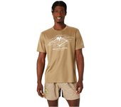 Camiseta de trail asics fujitrail logo ss top hombre rojo