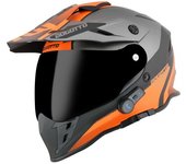 Bogotto H331 BT Tour EVO Bluetooth Casco de enduro - Negro Gris Naranja (L)