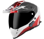 Bogotto H331 BT Tour EVO Bluetooth Casco de enduro - Negro Blanco Rojo (XS)