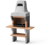 Barbacoa de obra movelar hormigón, ladrillo madera y carbón bailen recomendado para de 6 a 10 personas