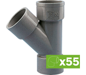 Lote 55 injertos pvc evac s 45 h/h d-40