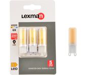Pack de 3 bombillas led lexman filamento globo casquillo g9 de 4000 k