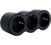 Ladrón frontal 3 enchufes negro legrand