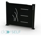 Kit puerta de valla de jardín negra 116x93,5 cm