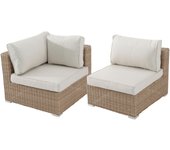 Set 2 sillones exterior aluminio y ratán costa rica beige parte de un conjunto