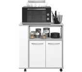 Aparador cocina con ruedas essentiel blanco 2 puertas+estante lat 80,7x76x41 cm