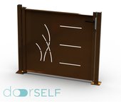 Kit puerta de valla de jardín óxido 116x93,5 cm