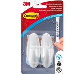 2 percha/colgador adhesivo de baño blanco en bruto