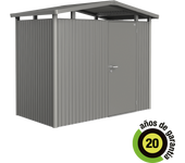 Caseta de metal panorama gris de 273x227x158 cm y 4.31 m2