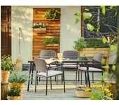 Conjunto de jardín zena de acero y ratán para 4 comensales