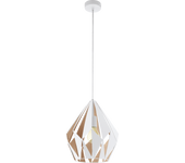 Lámpara de techo carlton blanco y oro rosa 1 luz e27 31 cm