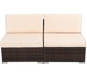 Pack 2 sofás de jardín de ratán sintético gales marrón. parte conjunto