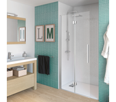 Mampara de ducha frontal plegable transparente cool perfil cromo (68-70)x200 cm