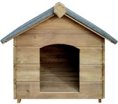 Caseta para perro de madera verde 78x79x78,5 cm