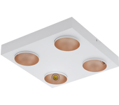 Foco led 4 luces blnaco-oro rosa dimable ronzano