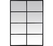 Espejo enmarcado rectangular ventana 8 vues negro 140 x100 cm