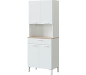 Alacena cocina alto kira blanco/roble 4 puertas + 1 cajón 186 x 72 x 40 cm