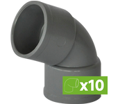 Lote 10 codo 67 h/h pvc evac d-50