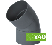 Lote 40 codos pvc evacuación ø 40 mm 45º h-h