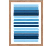 Cuadro pintado con marco blue strokes 30 cm x 40 cm