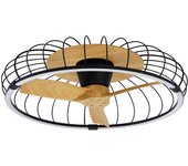 Ventilador de techo con luz sin aspas silencioso dc mantra nature negro 79 cm