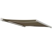 Toldo brazo extensible terraza zefir motor con cofre blanco tela beige 4.95x3 m
