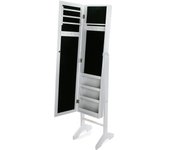Espejo enmarcado rectangular pie joyero blanco 35 x153 cm
