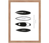 Cuadro pintado con marco tablas surf 30 cm x 40 cm