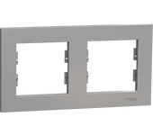 Marco doble schneider electric miluz gris / plata