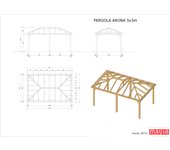 Pérgola techada arona 5x3 m a 4 aguas