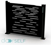 Kit puerta de valla de jardín negro 116x93,5 cm