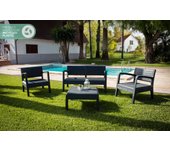 Conjunto de jardín miami gris antracita de 4 plazas