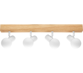 Barra de focos townshend 4 luces g9 ip44 madera y blanco