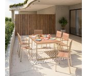 Conjunto de muebles de jardín menorca de aluminio para 4 comensales