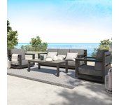 Conjunto de muebles de jardín luca de aluminio antracita para 5 comensales