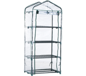 Invernadero de 4 baldas de acero y pvc 69x157x49 cm