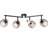 Regleta giada 4 luces e14 negra