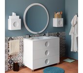 Mueble de baño con lavabo sphere blanco brillante 100x45 cm
