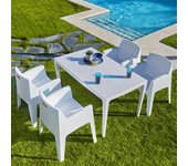 Conjunto de muebles de jardín master de polipropileno blanco para 4 comensales