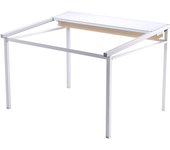 Pérgola tensada marsella 4x3 m blanca lona crema